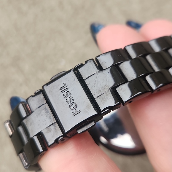 FOSSIL black stainless steel watch - Picture 4 of 8